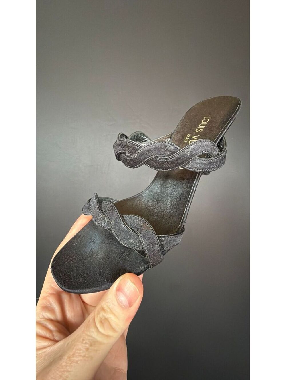 Louis Vuitton Black Monogram Twist Heels Size 36.5